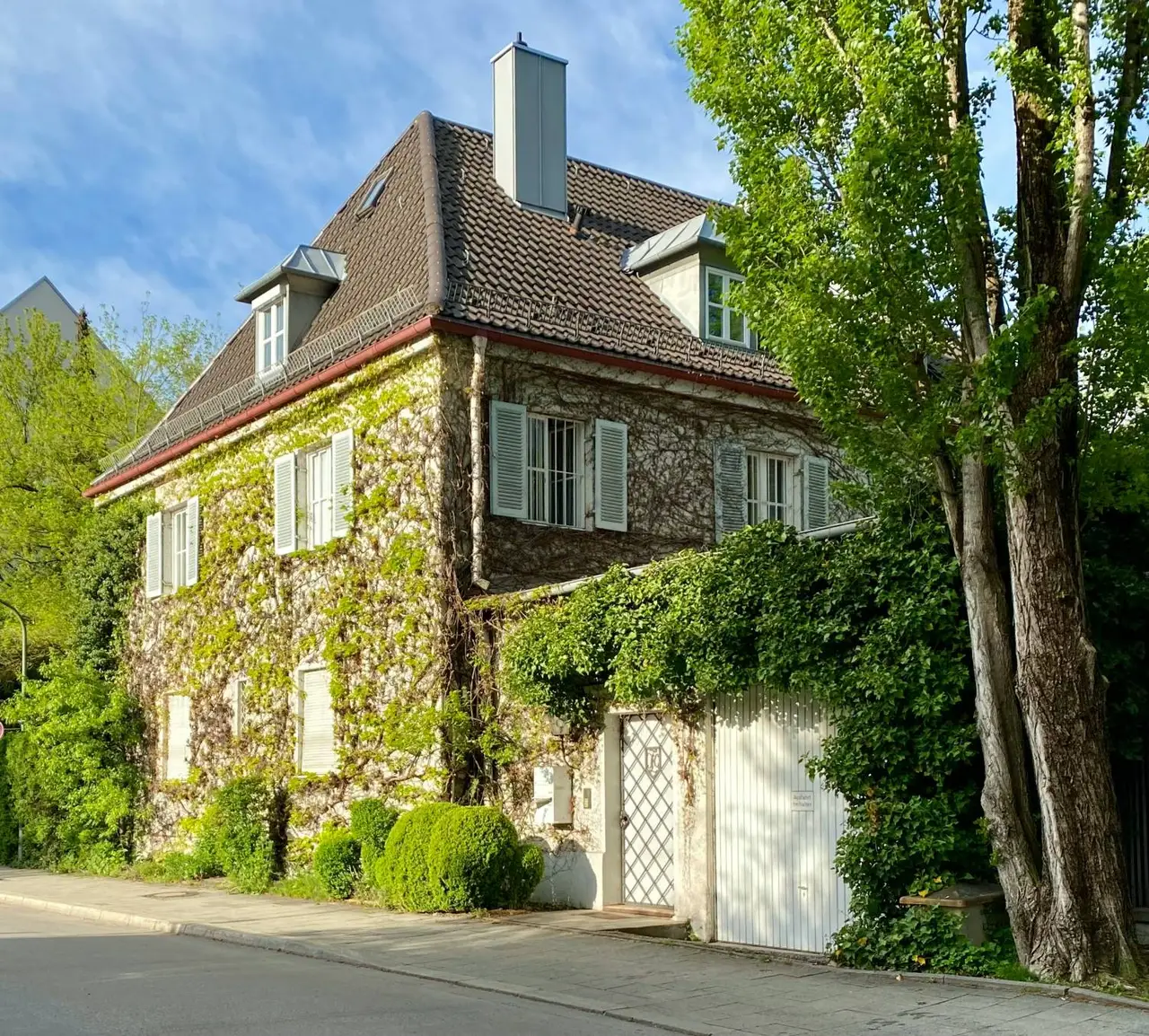 An ivy-clad period house